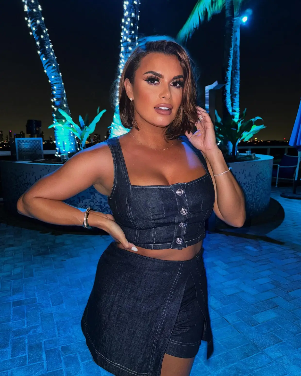 Unleashing Style and Success: How Joy Taylor's Double Denim Look Captivated Miami Beach